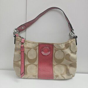Coach Signature Stripe Demi Shoulder Bag Handbag